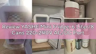Review YASHE Mini Fridge, 6 Liter/8 Cans 220-240V AC/DC Portable Thermoelectric Cooler Refrigerators