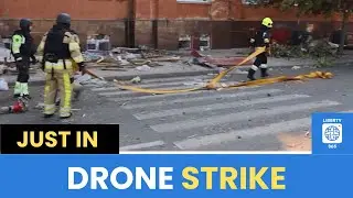 Moment Russian Drone Strike Hits Kharkiv Building!