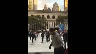 Ice skating Bryant Park, NYC 2014