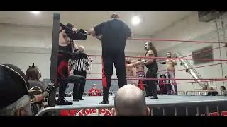 Hugo, Sinn Krowley & Avarice accompanied to the Ring by Nicki Valentine at Pure Pro Wrestling Event