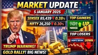 🛑 5 January Market Update | Sensex Nifty Red | Top Gainers Losers | Big News Today