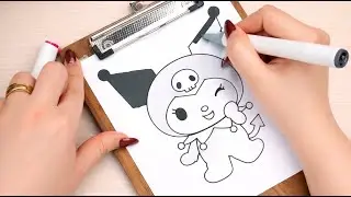 4 Minutes of Satisfying ASMR Coloring | Cute Kuromi