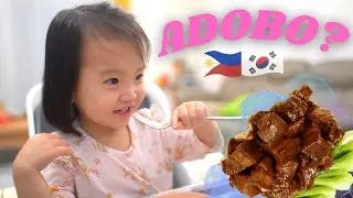 Korean-Filipino Baby Tries Homemade Adobo for the First time!