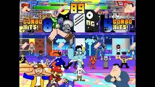 MUGEN battle #6965: Team Mario vs Team Stan Smith