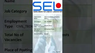 Semi Conductor Energy Laboratory Recruitment 2025 #jobsearch  #semiconductordevice #centralgovtjobs