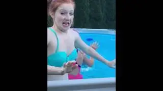 Funny, super slow mo, pool splash!