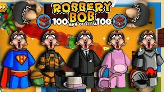 Robbery Bob - All Costumes Funny Video Game Part 232