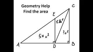 Geometry Help: Find the area of triangle with 54u^2 and 18u^2
