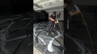 DIY Gold Metallic Epoxy Flooring Technique #GoldEpoxy