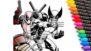 Deadpool X Wolverine Coloring Page | Deadpool and X-Men Coloring Book [NCS]