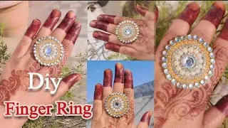 How To Make Finger Ring at home💍😱 | DIY kundan Finger Ring | Easy Ring Diy | Craftastic Nida