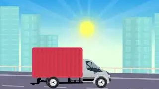 Delivery van running on an urban road 4K video free download