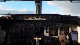 B737 cockpit view  - rolling takeoff