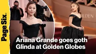 Ariana Grande goes goth Glinda on the Golden Globes red carpet