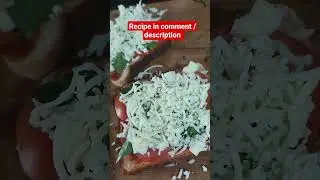 5 Minute Basil Tomato pizza sandwich Recipe #viral #italianfood #italiansandwich #tomatina #food