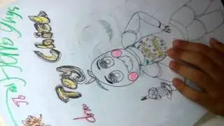 How to draw toy chica in a smiley face