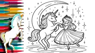 Unicorn 🦄 on the Moon 🌝 drawing 🖌️🎨 | My little pony Cartoons | #episode94..
