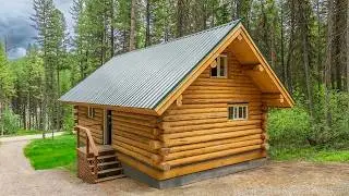 Уютный бревенчатый домик на берегу озера - Meadowlark Log Homes