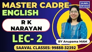 Master Cadre English DAY-2 R K NARAYAN Topic wise MCQ