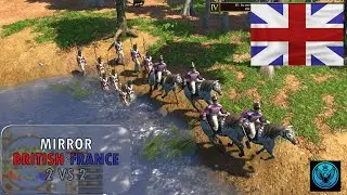 Mirror British & France - OP Royal & Redcoats Musketeers mass |Ranked 2 vs 2| -Age of Empires III DE