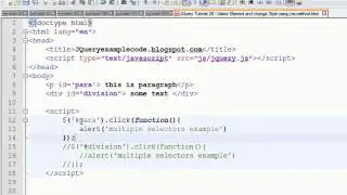 JQuery Tutorial 21 - Multiple selectors in jquery with Examples