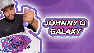 Spin Art Painting Famous Johnny Q Galaxy! #Shorts #YouTubeShorts #SpinArt