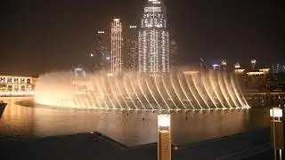 Dubai Water Fountain, Dubai Mall (4K) Evening Show
