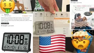 WallarGe Auto Set цифровые настенные часы на батарейках, настольные часы с датчиком температуры и...