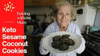 How to make a Keto black sesame & Coconut Cookie (baking with my mum)
