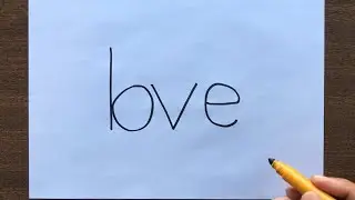 How to Draw a Girl Boy from word Love