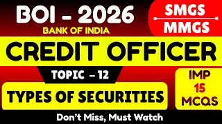 Types of Securities MCQS | Bank of India Credit Officer 2026 | BOI Credit Officer MCQ PDF Notes 2026