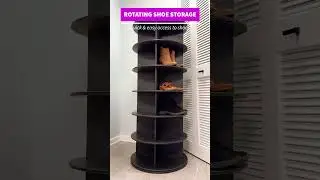 Space-Saving Spinning Shoe Rack in Action! 👟🌀 #closetgoals