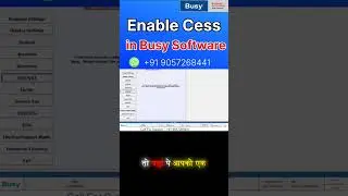 Enable Cess in Busy Software. and Create New Tax Catagory in Busy #cessinbusy #createtaxcategory