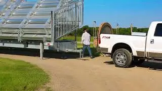 Bumper pull hitch on 10-Row Towable Mobile Bleacher | 39&prime; Length | Seats 264