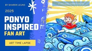🎨🎨PAINT WITH ME Art Time Lapse Studio Ghibli's PONYO Inspired Fan art - Acryla Gouache Painting