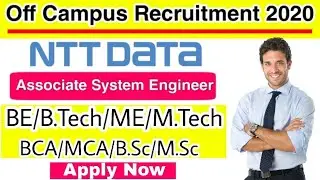 NTT Data off Campus Recruitment drive 2020 | All Graduate | Associate System Engineer
