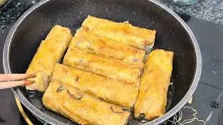 Lần đầu học chiên chả giò bằng nồi chiên không dầu | Fried spring rolls