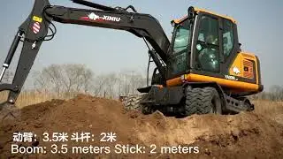 XN85L-9G China popular brand mini wheel excavator machine digger for agriculture use wholesale