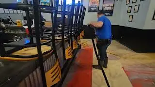 Commercial vct floor care stripping and waxing a restaurant in Louisville Kentucky.