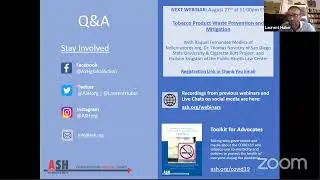 Webinar on Endgame Policy: Tobacco-Free Generation