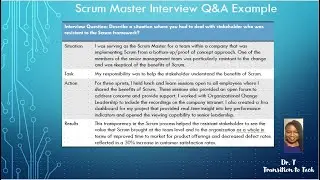Prep for your Scrum Master interview using the STAR Method | Transition to Tech