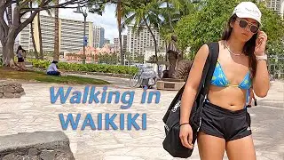(4K) HAWAII VIRTUAL WALK - People Watching in Waikiki, Hawaii. [2022]