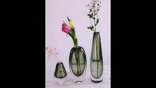 Warmly Design Decorative Vases Light Green Purple Glass Flower Pot Designer