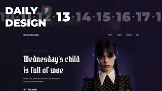 Wednesday Addams Hero Section Design | Figma UI UX | Web Design Tutorial