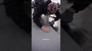 Modified bitumen torchdown roof work. 🔥 #shorts #roofer #roofing #roofershelper #commercialroofing