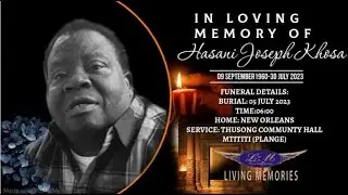 FUNERAL SERVICE OF HASANI JOSEPH NAVELA KHOSA