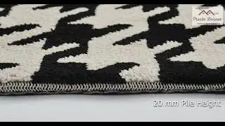 Black Abstract Polyester Carpet
