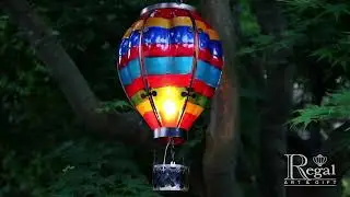 13512 Hot Air Balloon Solar Lantern LG Multi Stripe