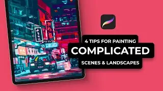 4 Tips For Painting Complicated Scenes & Landscapes In Procreate #shorts