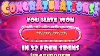 OMG!!! Incredible 32 spin bonus on sugar rush slot on a high stake max win?!!!